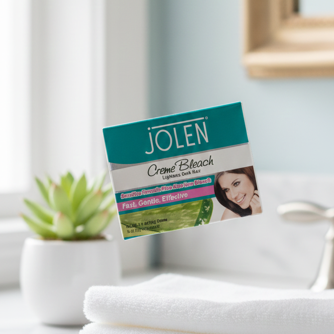 Jolen Creme Bleach - Lightens Dark Hair on Face and Body - Gentle & Effective Formula - 1 oz 113 gram