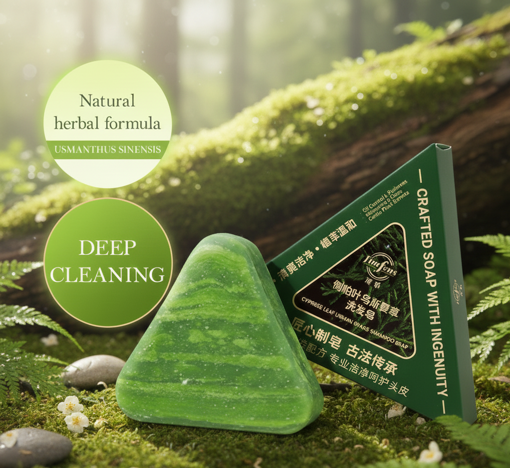 Grass Shampoo Soap Bar - Natural Herbal Formula for Deep Cleansing & Oil Control